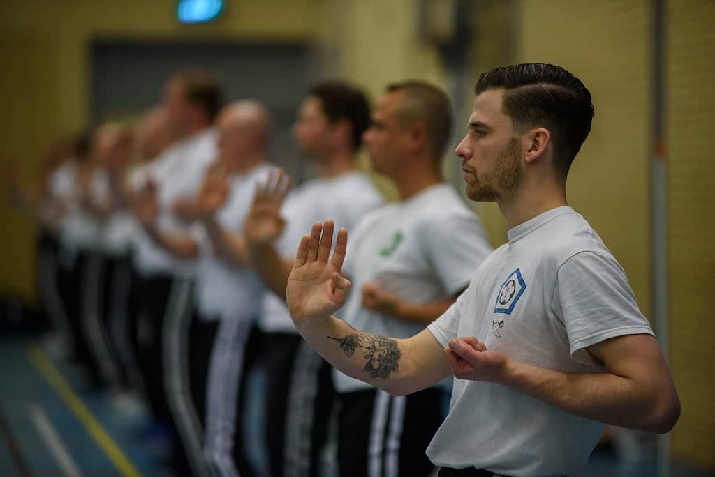 Wing chun kung fu training class martial arts practice for self-defense in Netherlands.